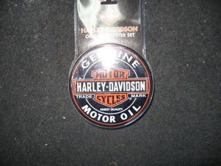 HARLEY DAVIDSON OIL CAN COASTER SET FOR YOUR HOME