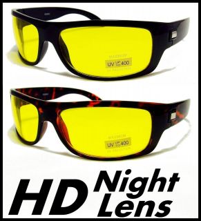   High Definition Vision Driving Sunglasses WrapAround Yellow Night Lens