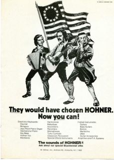 1976 Hohner Harmonica Guitar & Accordion Patrotic Ad