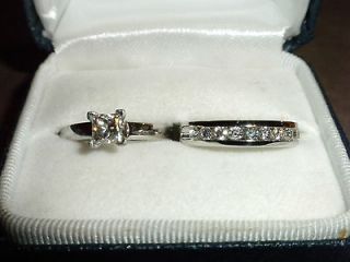 LEO Diamond Engagement Ring & Anniversary Band   sz 7