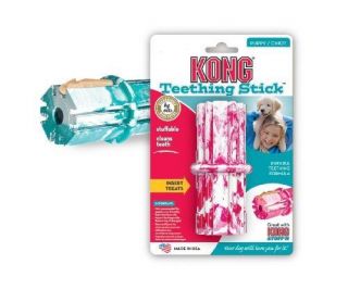 NEW KONG Puppy Teething Stick Dog Toy Small Assorted Pink/Blue