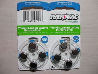 Rayovac Hearing Aid Battery, Qty   8, Size   675, Use by Jan 2015