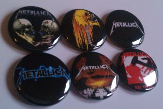 6x Metallica Tour Badges Buttons shirt pins pinbacks NEW
