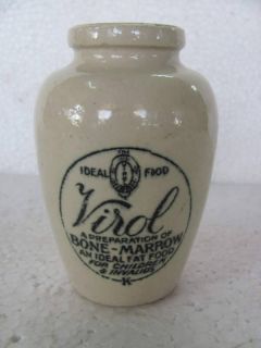 Vintage Ceramic Bottle VIROL Marked on It