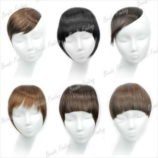 Clip in Straight Inclined Neat Bang/Fringe Hair Extension wig 