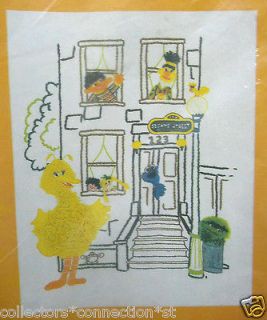 Sesame Street House LARGE Crewel Embroidery Kit SEALED Vintage