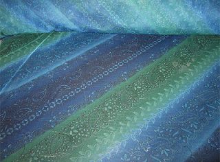 New 8 Yds Blue Paisley Printed Stretch Mesh Fabric