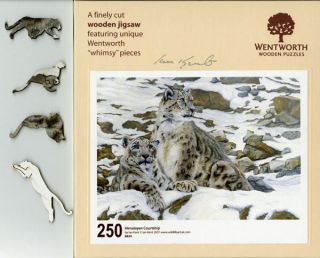 Wentworth Wooden Jigsaw Puzzle (Snow Leopards) Himalayan Courtship