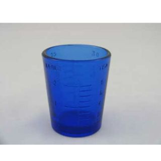 NEW Decorative Glass Cobalt Blue 1 Oz Medicine Measuring Cup Jigger