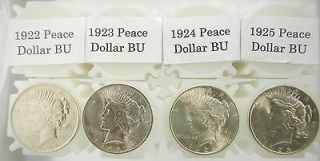 Silver Peace Dollar Starter Set 4 Rolls of BU Peace Dollars 80 Total 