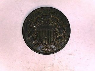 1868 SHIELD LARGE MOTTO TWO CENT COIN F (NICE)