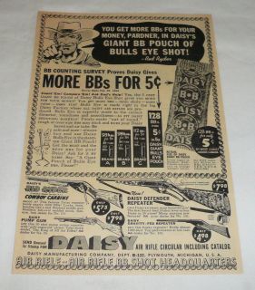 1952 Daisy Red Ryder bb gun ad page ~ MORE BBs FOR 5 CENTS