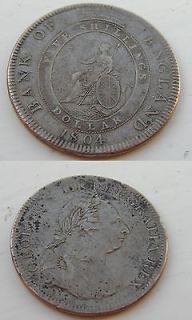 1804 DOLLAR, Genuine Silver Bank Of England George III 5 Five 