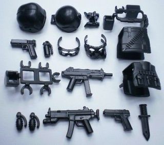   custom 17 parts swat weapsons vest helmet belt for LEGO minifigures