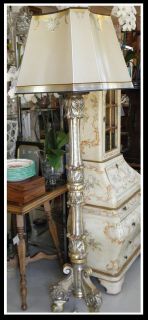 Unusual Antique 18th C Carved Italian Torchere Now a Floor Lamp NR