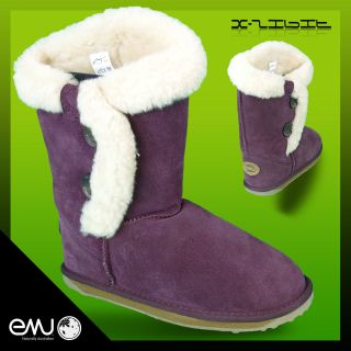 EMU Australia Original Kungala Mini Sheepskin Ankle Hi Boots Suede Fur 