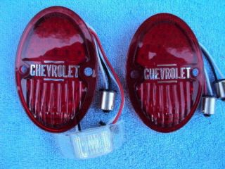 1933 1936 Chevy Tail Light Lens Replacement LED Pair