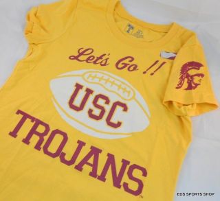   Womens Tee Shirt Lets Go NCAA Apparel Rustic Vintage Look Sz S