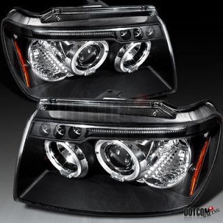   HALO LED PROJECTOR HEADLIGHTS BLK (Fits: 2002 Jeep Grand Cherokee