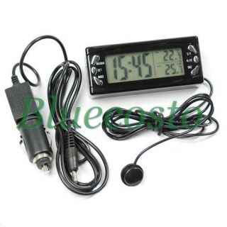 Digital LCD Auto Car Truck In Out Temperature Thermometer Alarm Clock 