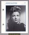 ANNE BAXTER Atlas Movie Star Picture Biography CARD