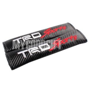 Auto Embroidered Carbon Fiber Seat Belt Shoulder Pads TRD Sports Free 