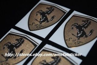 auto car racing vintage metal ferrari decal sticker golden 4 pcs set 