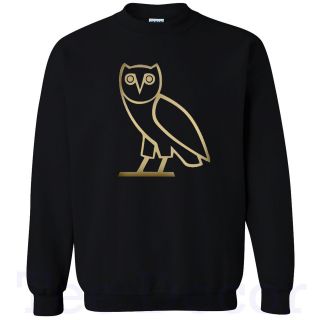   Drake owl Sweater Crewneck Sweatshirt Front and Back Gold Logo S 5XL