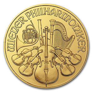 CH/GEM BU 1 OZ. 2012 GOLD AUSTRIAN PHILHARMONIC COIN 1 OUNCE PURE GOLD