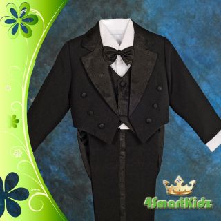   Formal Tuxedo Tail Suit Wedding Page boy Christening Baby Sz 00 ST011A