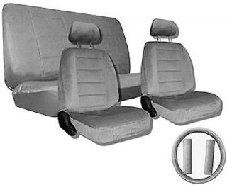 Grey Gray Quilted Velour Encore Car Truck Seat Covers & Accessories #4