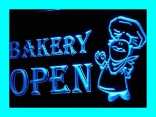 i175 b OPEN Bakery Shop Bread Display Neon Light Signs