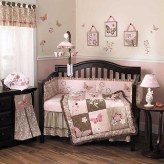CoCalo MIA ROSE 12pc Crib Bedding set Mobile Canvas Wall Art Pink 