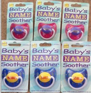 Personalised name soother dummy baby birth christening gift girls A G