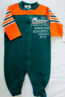 Miami Dolphins Baby Infant Creeper Playsuit Bodysuit Sleeper NWT 3/6M