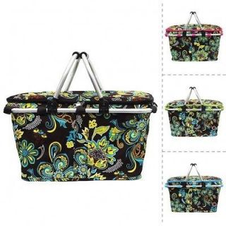   Print Insulated Thermal Beach Market Picnic Basket Cooler Tote Bag