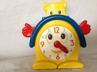 Battat Toy Clock Wind Up Hickory Dickory Dock 1988 Hands Eyes Head 