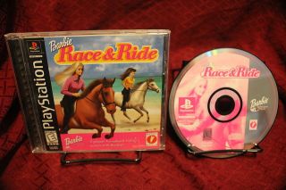 Barbie Race & Ride PS1 COMPLETE  Mattel 2 Player Sony 
