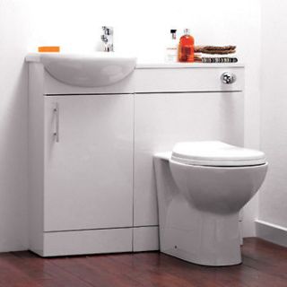 900mm Bathroom Vanity Unit Small Cloakroom Suite Pan Toilet, Cistern 