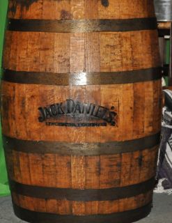 Jack Daniels Whiskey Barrels with JD Branded Logos   WHITE OAK