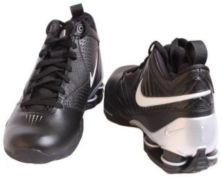Nike Shox BB Pro TB Mens Black/White/Silver High Top Sneakers Medium 
