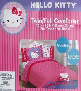 HELLO KITTY STAR KITTY PINK TWIN COMFORTER SHEETS 4PC BEDDING SET NEW