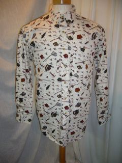 Bimini Bay Outfitters 100% cotton Fly Fishing themed Shirt Sz L 