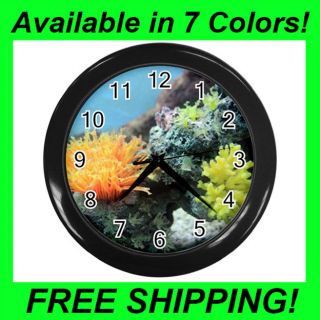   Reef / Ocean Life Design   Wall Clock (Choose from 7 Colors)  PP1611