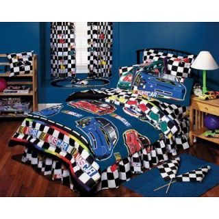 NASCAR CHECKERED FLAG TWIN BEDSKIRT by DAN RIVER (HARD TO FIND)