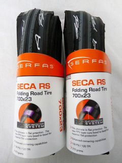 Serfas Seca RS road bike Tires PAIR 700​/23 Black/Grey​ Folding 