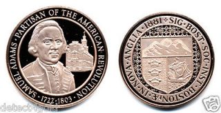 Samuel Adams Partisan Of The American Revolution Commemorative Bronze 