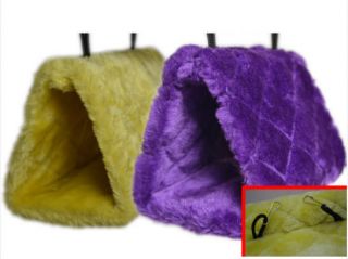 Large Size Bird Cave Cage Hammock / Parrot Toy Plush Yellow/Purple