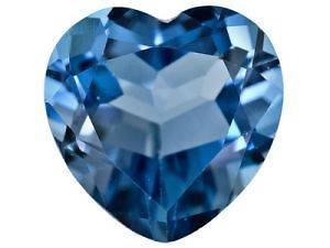 Masterpiece Collection Heart Faceted Genuine Natural London Blue 