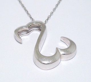 Jane Seymour Solid Open Heart Sterling Silver/925 Pendant/Neckla​ce 